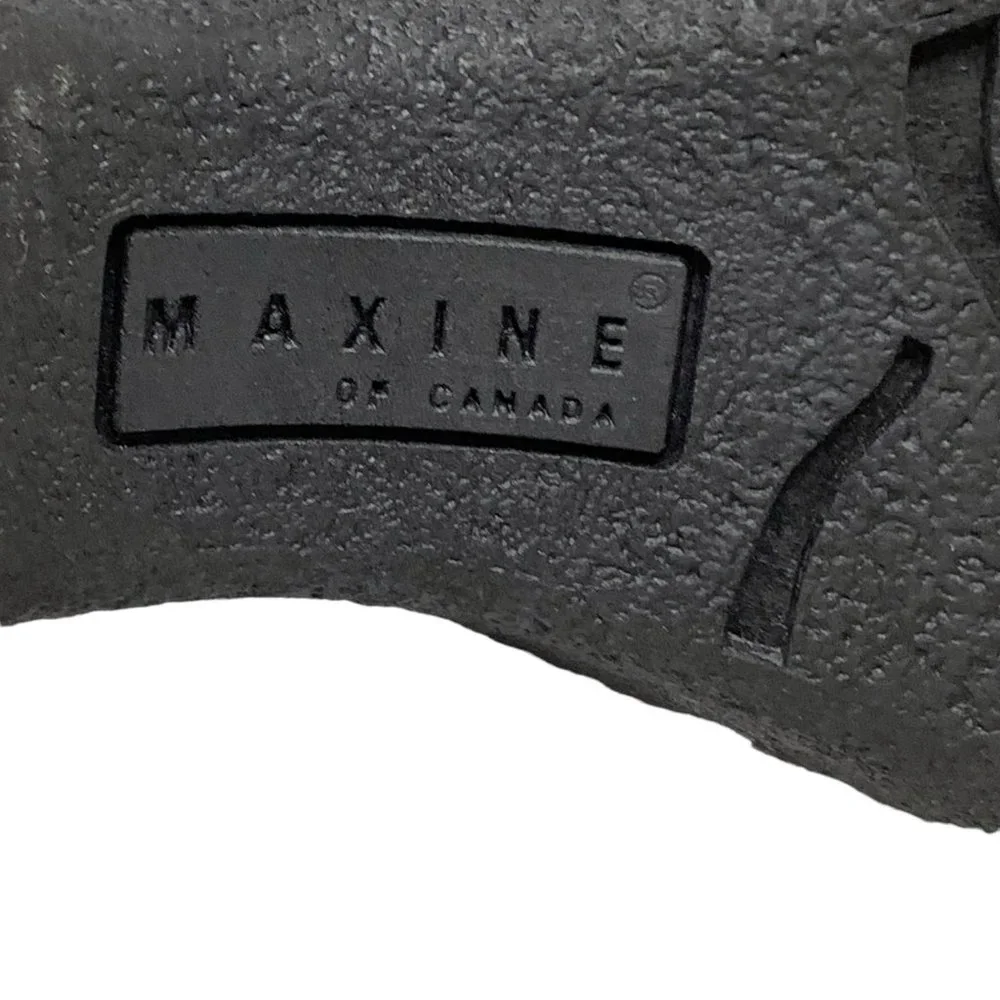 MAXINE Of Canada Waterproof Black Suede Insulated Rear Zip Wedge‎ Boots